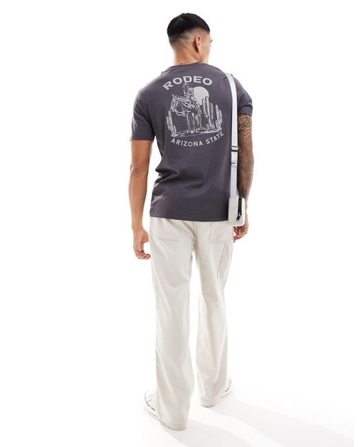 Camiseta extragrande con estampado escénico en la espalda ASOS de hombre de color Blue