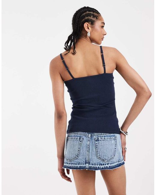 Hollister Blue Henley Cami Top