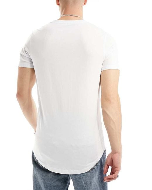 Jack & Jones Black 5 Pack Of Longline T-shirt With Curved Hem for men