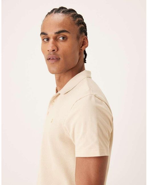 Farah Natural Forster Short Sleeve Logo Polo Shirt for men