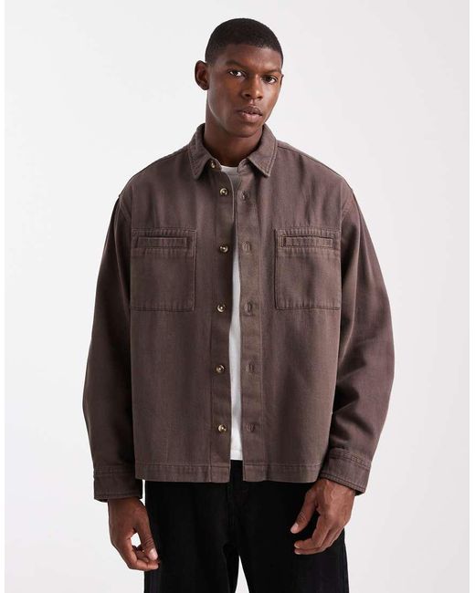 ASOS Brown Oversized Shirt for men