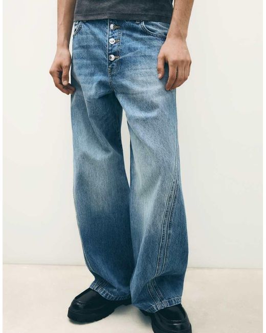 Bershka Blue Boot-cut Jeans for men