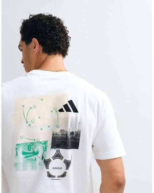 Adidas Originals White Adidas Training T-Shirt With Football Back Print for men