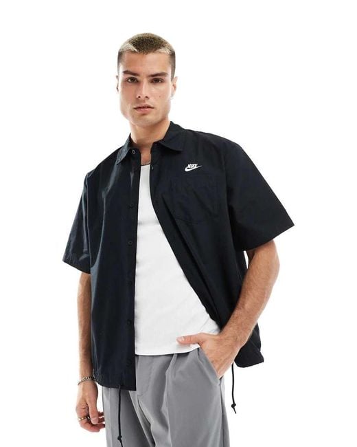Nike Blue Club Woven Short Sleeve Shirt for men