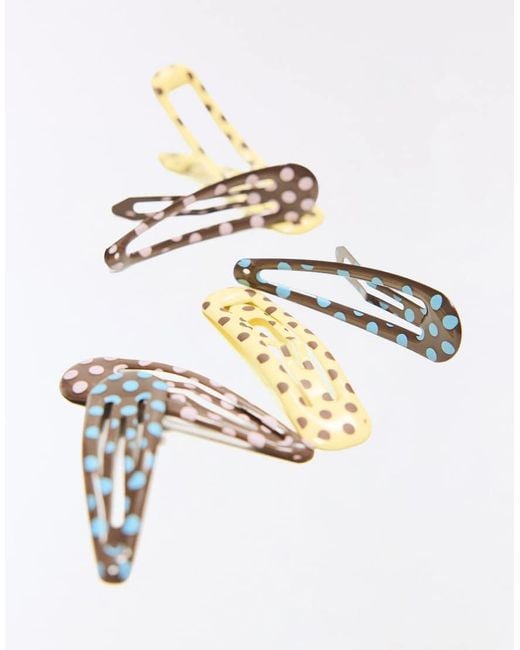 Bershka Black Pack Of Polka Dot Hair Clips