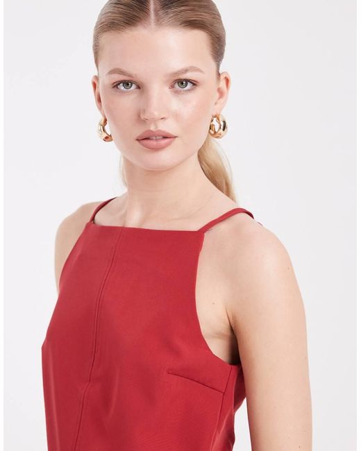 Vero Moda Red Cami Strap Racer Fitted Mini Dress