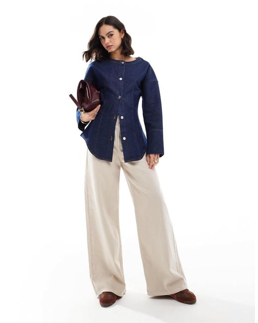 ASOS Women's Blue Denim Cinch Shirt