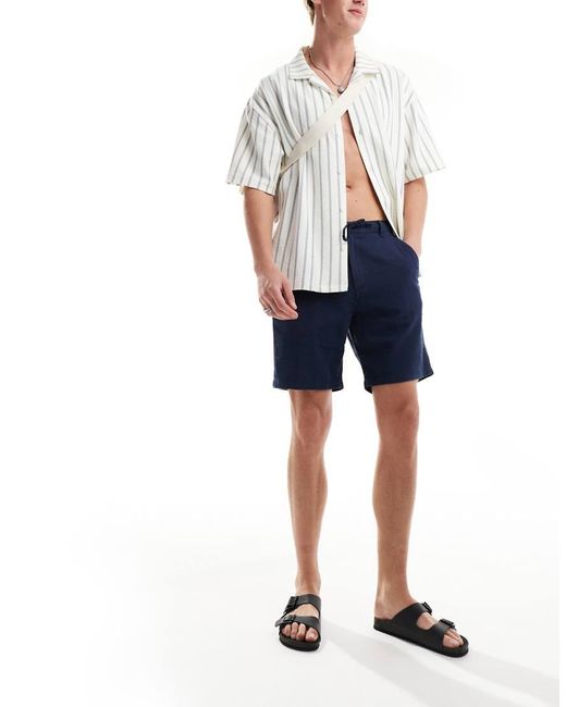 SELECTED Blue Linen Mix Shorts for men