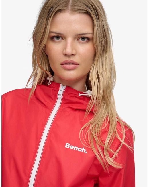 Bench x Superdry & Co Red Hooded Shell Zip Jacket