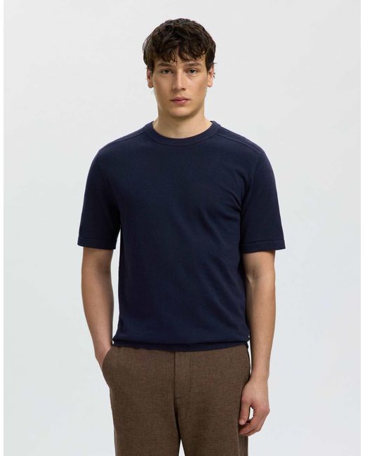 Top en maille SELECTED pour homme en coloris Blue