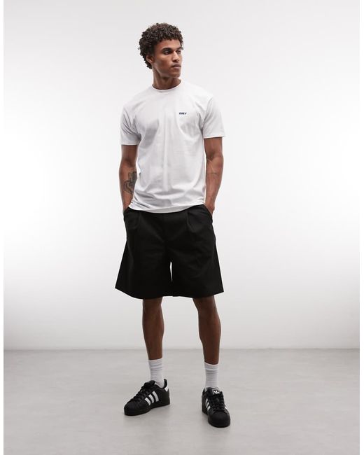 Obey Pink Dean Pleated Shorts for men