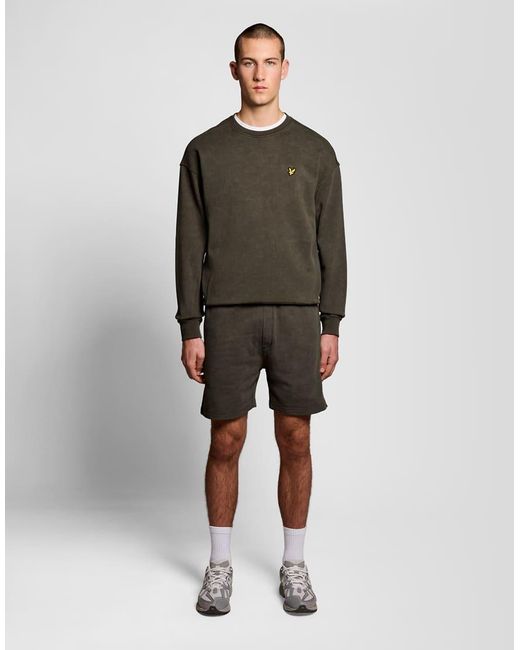 Lyle & Scott Gray Mid Layers Heavy Laundered Crew Neck Sweatshirt for men