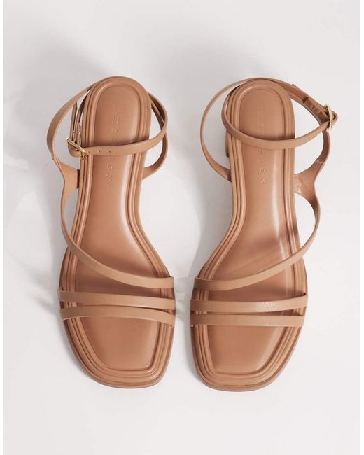 ASOS Natural Honeybee Mid Block Heeled Sandals