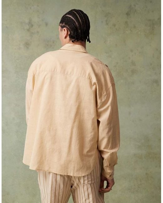 ASOS Green Volume Oversized Shirt With Concealed Buttons for men