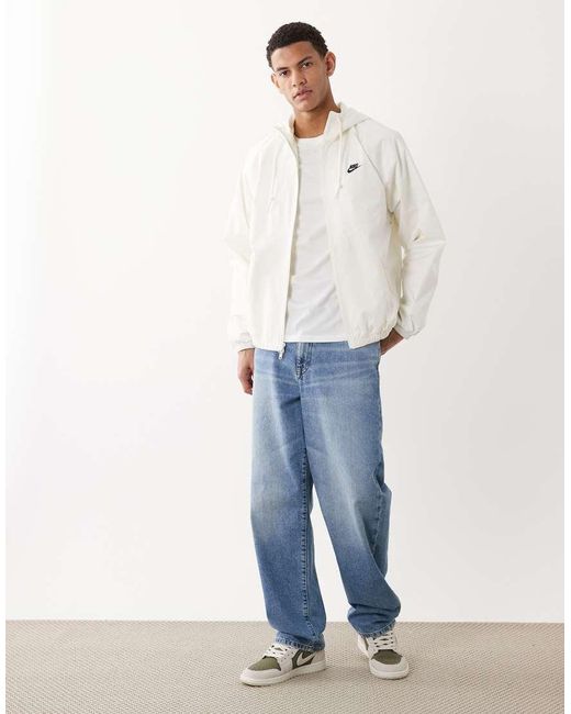 Nike White Windrunner Zip Hooded Jacket for men