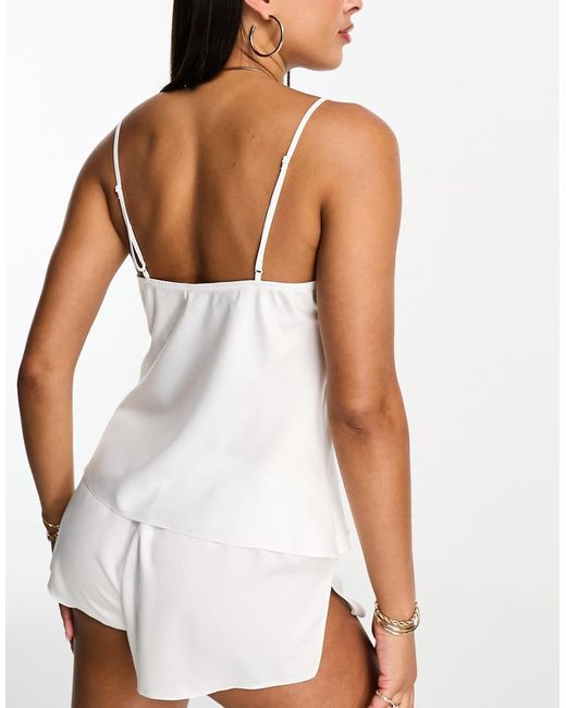 Ann Summers White Cerise Satin Cami Set