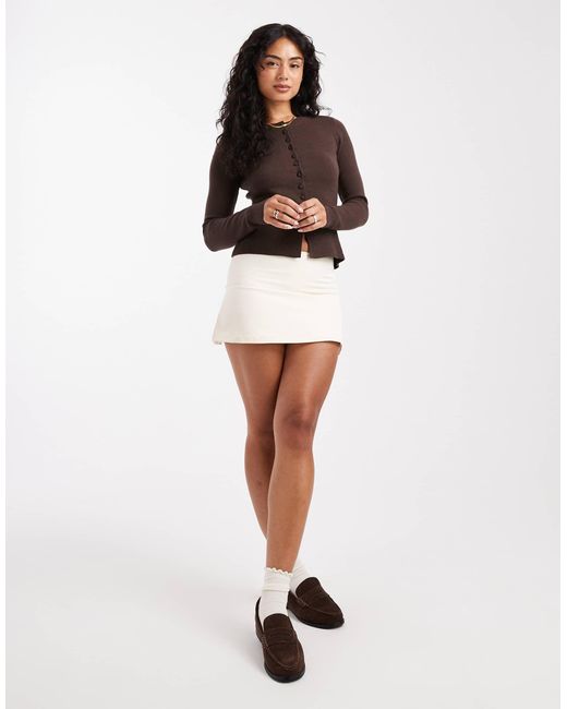 Threadbare Brown – kompakte strickjacke