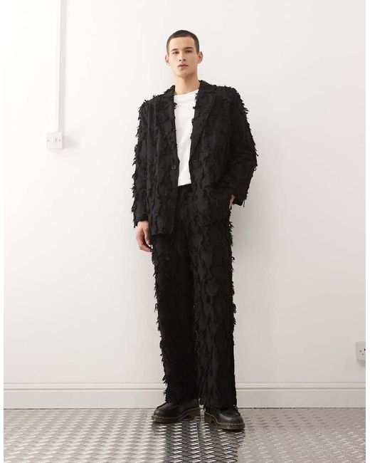 Reclaimed Vintage Black Limited Edition Tailored Pants for men