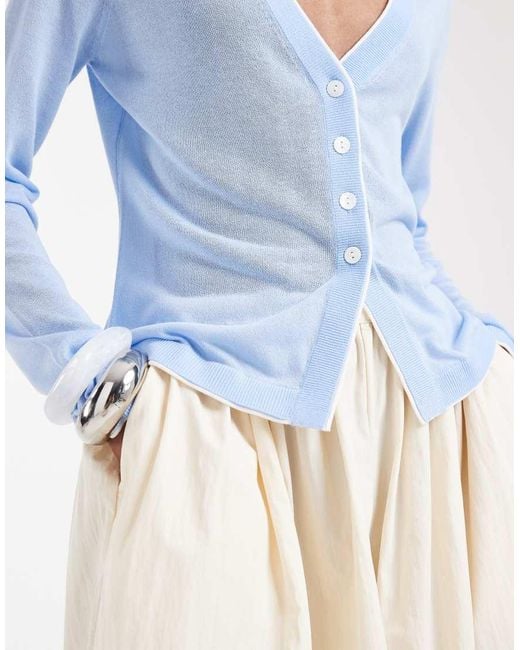 ASOS Blue Double Layered Cardigan