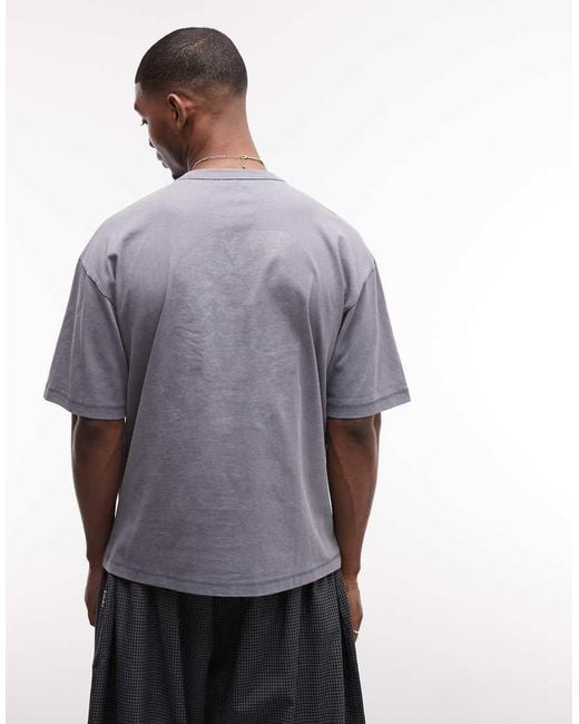 ASOS Purple Heavyweight Oversized T-shirt With 8 Graphic for men