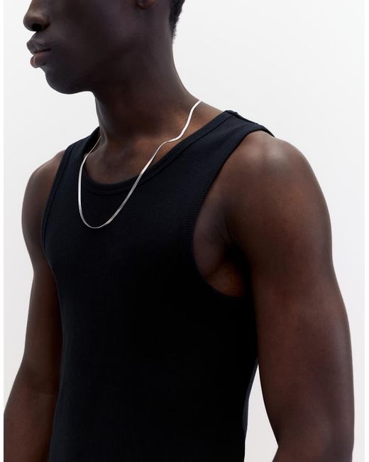 Pull&Bear White Rib Vest Top for men