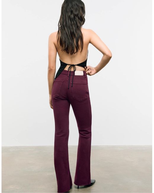 Stradivarius Purple – d74 – stretch-schlaghose
