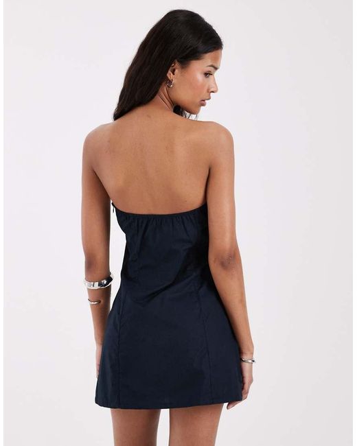 Motel Blue Jeasamine Lace Detail Bandeau Dress