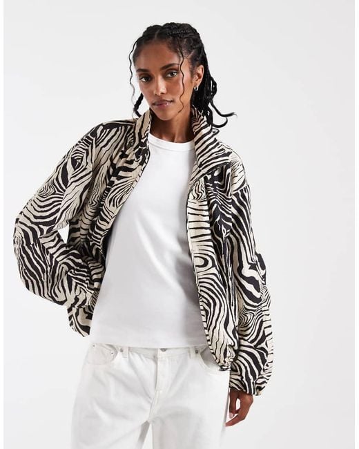 ASOS Black Oversized Bubble Hem Track Jacket