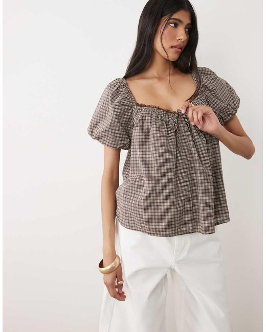Cotton On Brown Daydream Babydoll Top