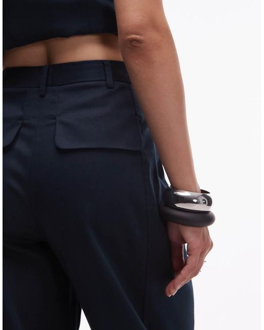 ASOS Blue Tailored Barrel Leg Trousers Co-Ord