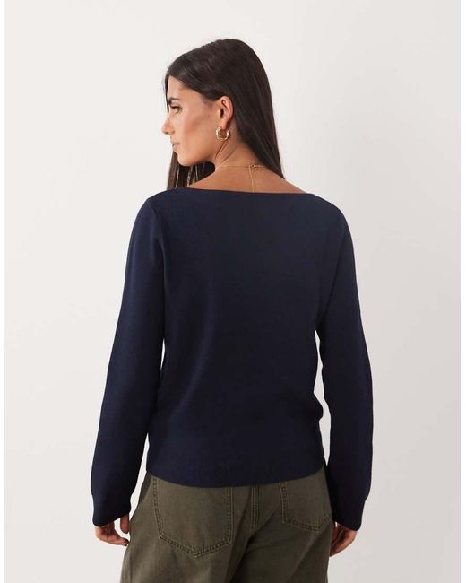 Mango Blue Boat Neck Jumper