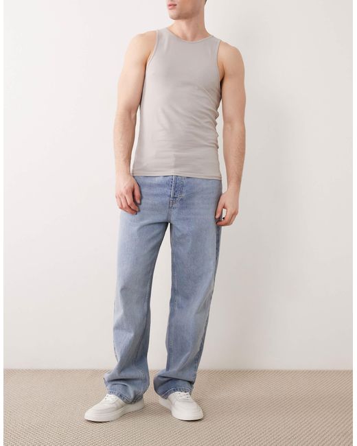 ASOS – basic-muskelshirts in Blue für Herren
