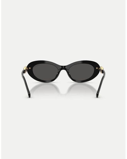 Swarovski Black Oval Sunglasses With Lens
