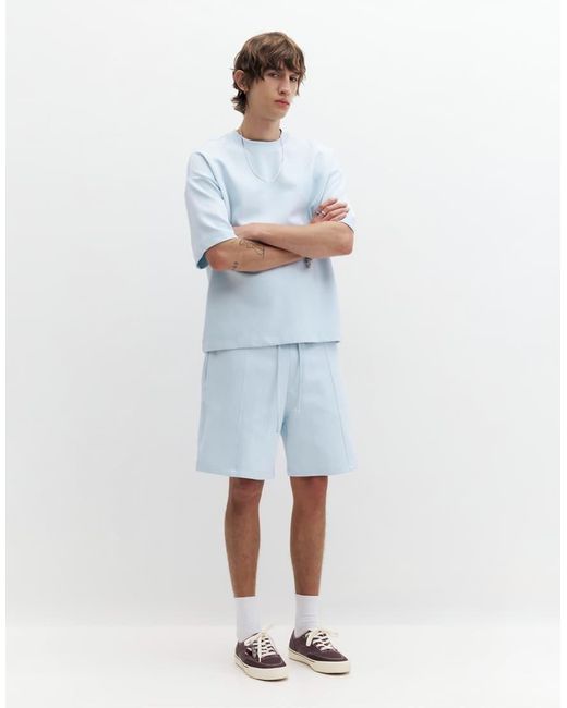 Pull&Bear White Interlock jogger Bermuda Shorts for men