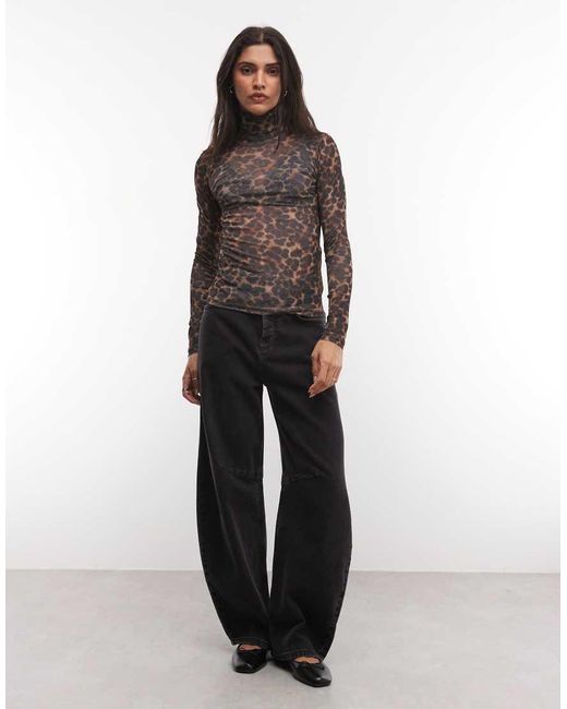 ASOS Black Sheer Turtle Neck Long Sleeve