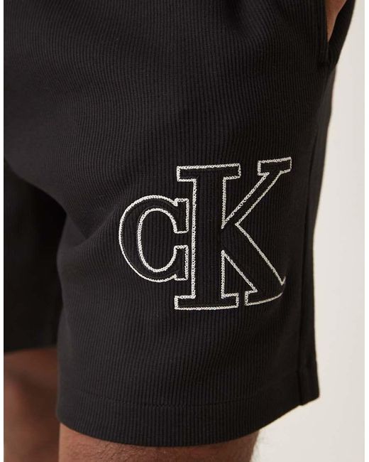 Calvin Klein Gebreide Short Met Logo-Appliqué in het Natural voor heren
