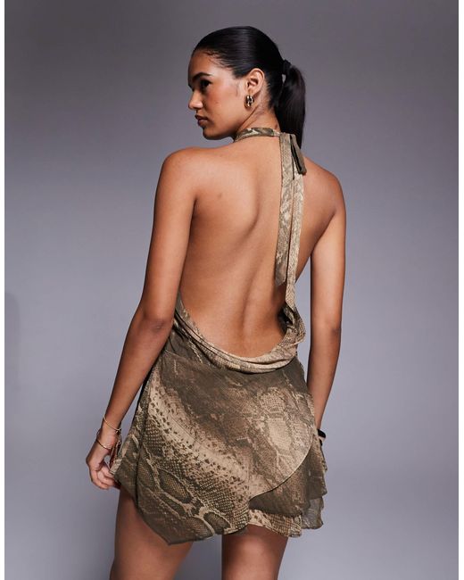 I.AM.GIA Rosanna Georgette Chiffon Plunge Cowl Halterneck Low Back Mini Dress | Lyst I.AM.GIA Rosanna Georgette Chiffon Plunge Cowl Halterneck Low Back Mini Dress | Lyst