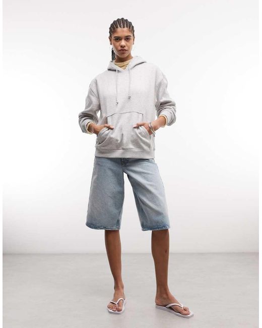 Sudadera Gris Con Capucha Essence De Weekday de color White