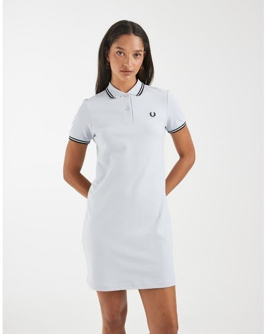 Fred Perry White Twin Tipped Polo Mini Dress