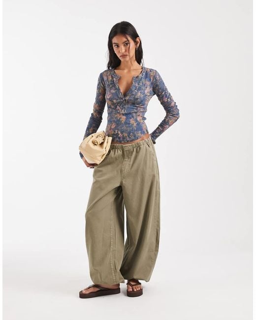 Free People Blue Jamie Henley Long Sleeve Top