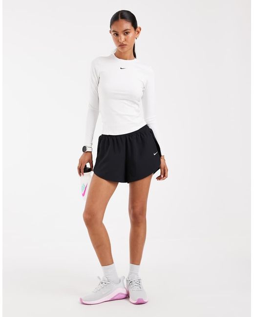 Nike White One Dri-Fit Fitted Long Sleeve Top