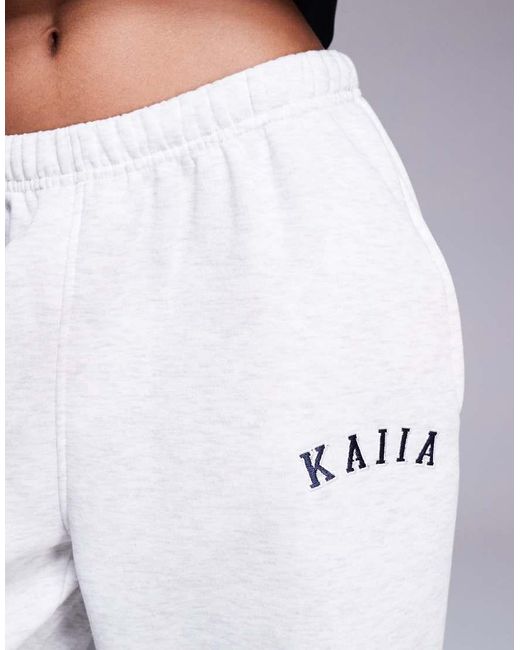 Kaiia Purple Petite Embroidered Logo Cuffed Joggers