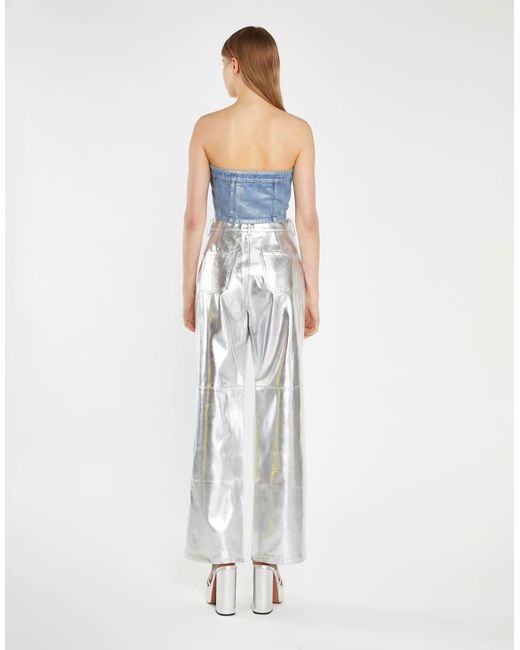 Collective The Label White Crop Pu Trousers