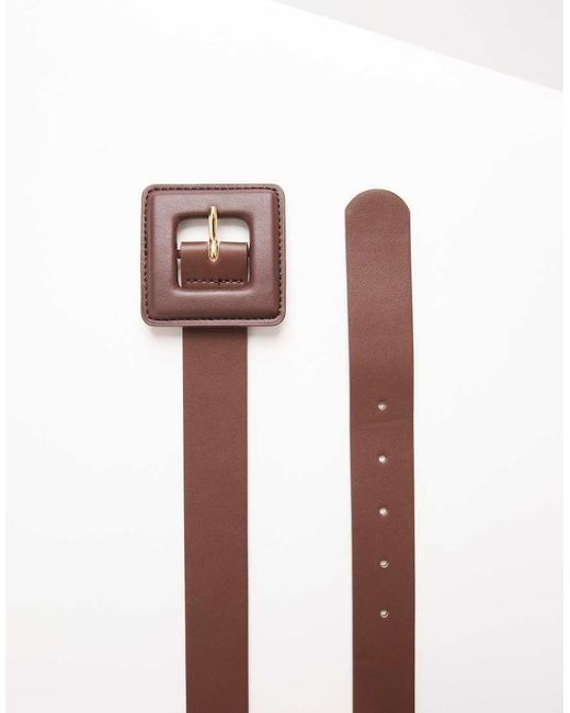Pieces Black Large Square Buckle Belt