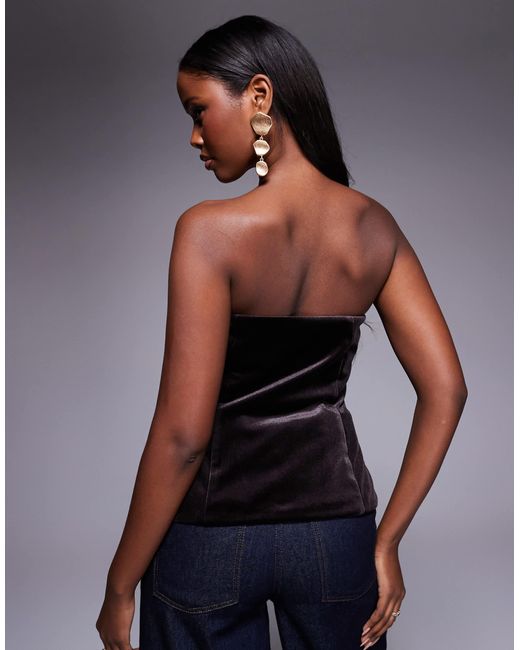 ASOS Black – strukturiertes longline-korsett aus samt