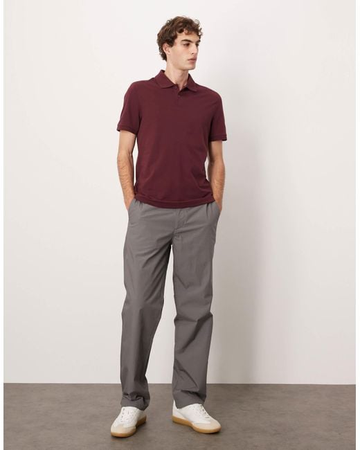 ASOS – basic-polohemd aus pikee in Red für Herren