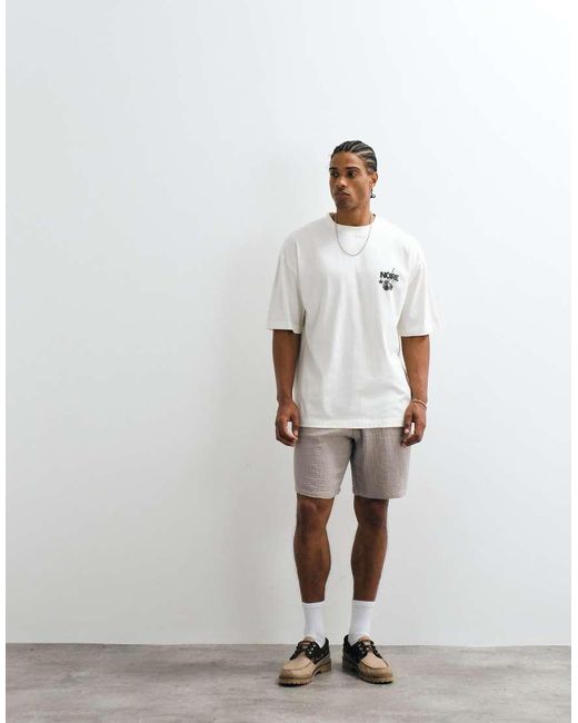Jack & Jones White Textured Shorts for men