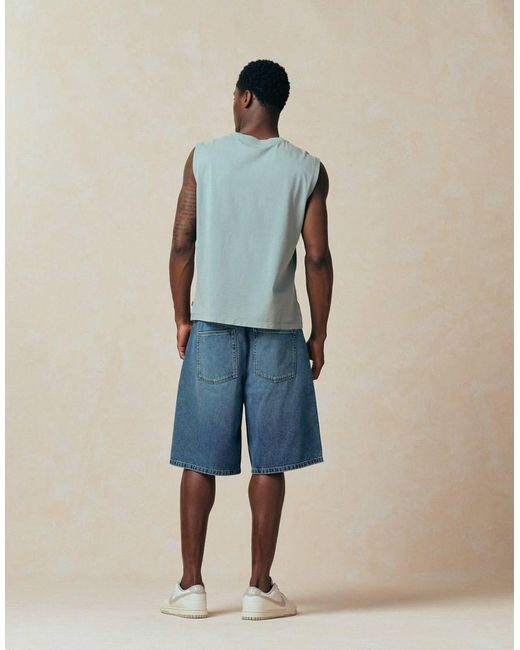 ASOS Blue Loose Denim Jorts for men