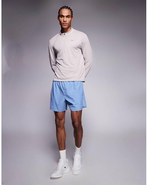 Nike Gray Pacer Dri-Fit Half Zip Long Sleeve Top for men