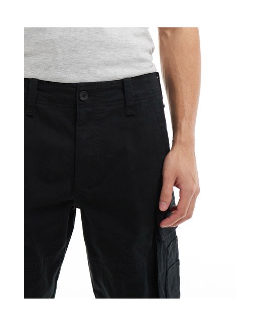Pantaloncini cargo neri di Hollister in Black da Uomo
